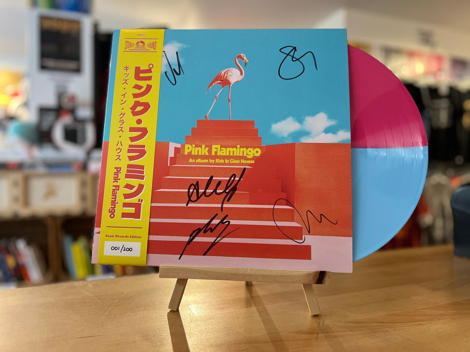 Kids In Glass Houses Pink Flamingo Vinyl LP Signed Sleeve Assai Obi Edition Half Blue Half Pink Colour 2024