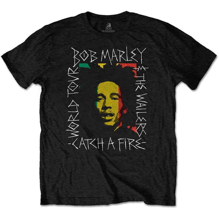 Bob Marley Rasta Scratch Black Large T-Shirt