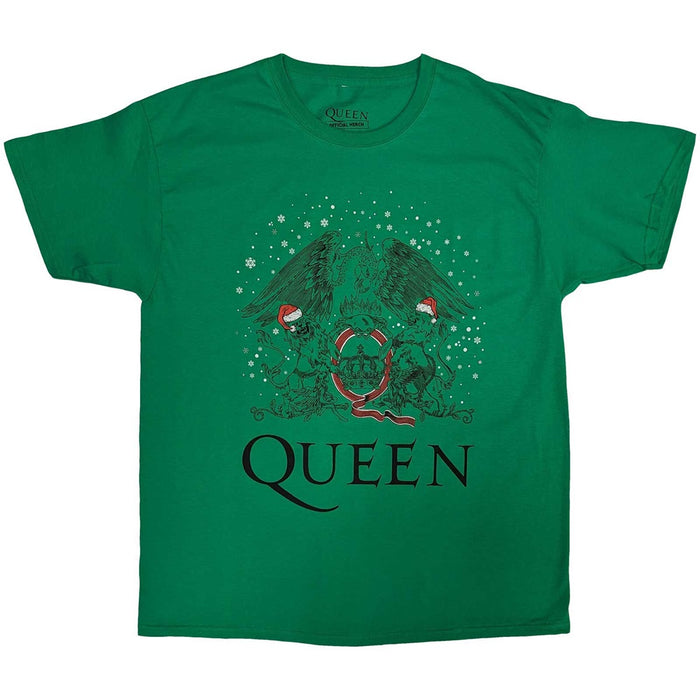Queen Holiday Crest Green Small T-Shirt