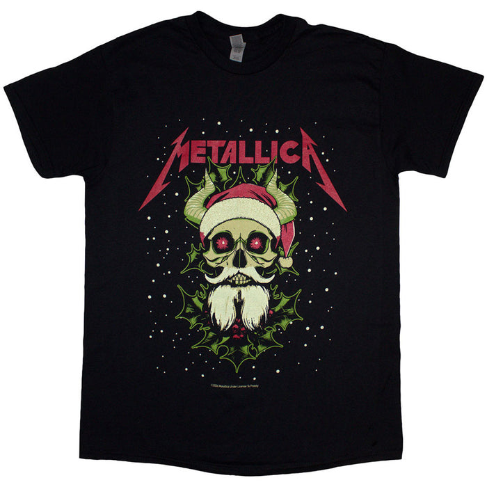 Metallica Santa Horns Black Medium T-Shirt