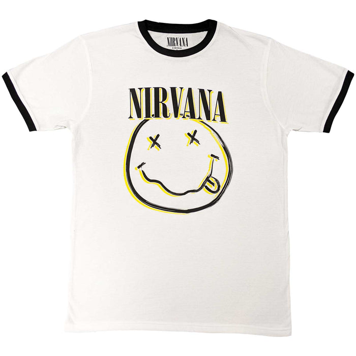 Nirvana Ringer White X-Large Unisex T-Shirt