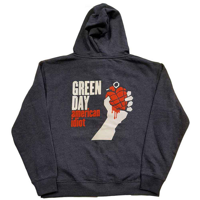 Green Day American Idiot Navy Blue X-Large Zipped Hoodie