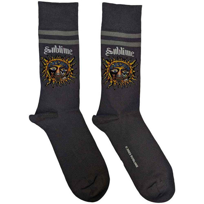 Sublime Unisex Ankle Socks: Yellow Sun (Charcoal Grey) (UK Size 7 - 11)