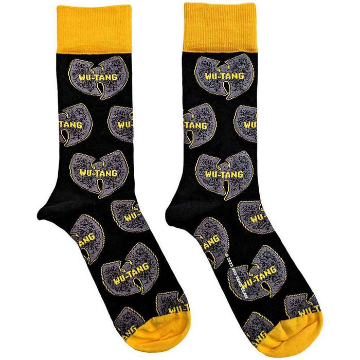 Wu-Tang Clan Unisex Ankle Socks: Grey Logos (Black) (UK Size 7 - 11)