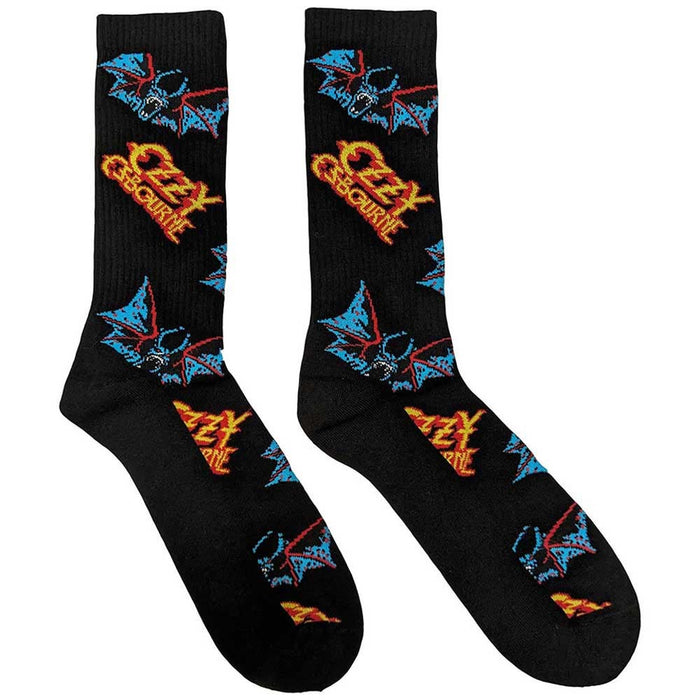 Ozzy Osbourne Unisex Ankle Socks: Logos & Bats (Black) (UK Size 7 - 11)