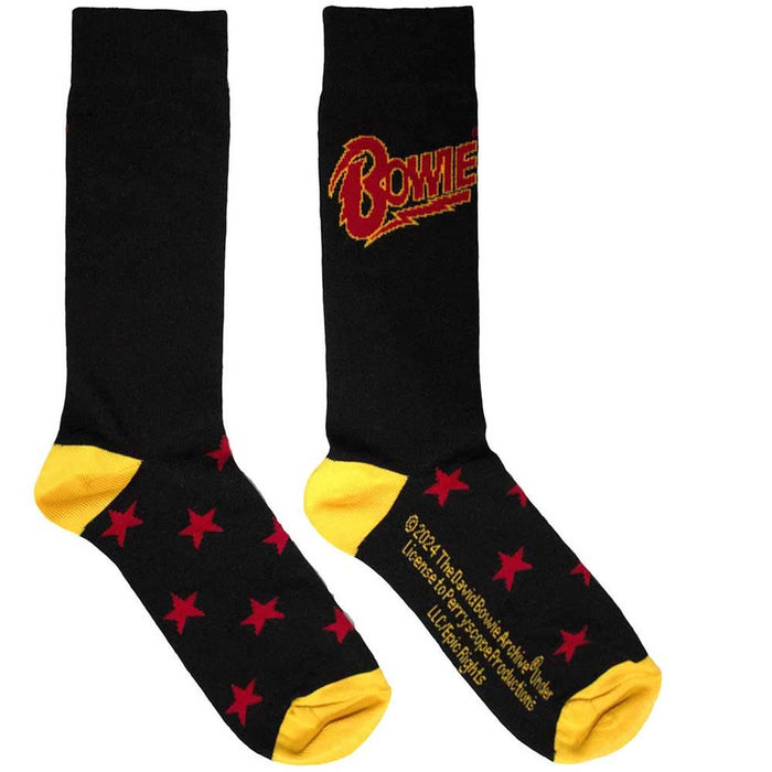 David Bowie Unisex Ankle Socks: Stars (Black) (UK Size 6 - 11)