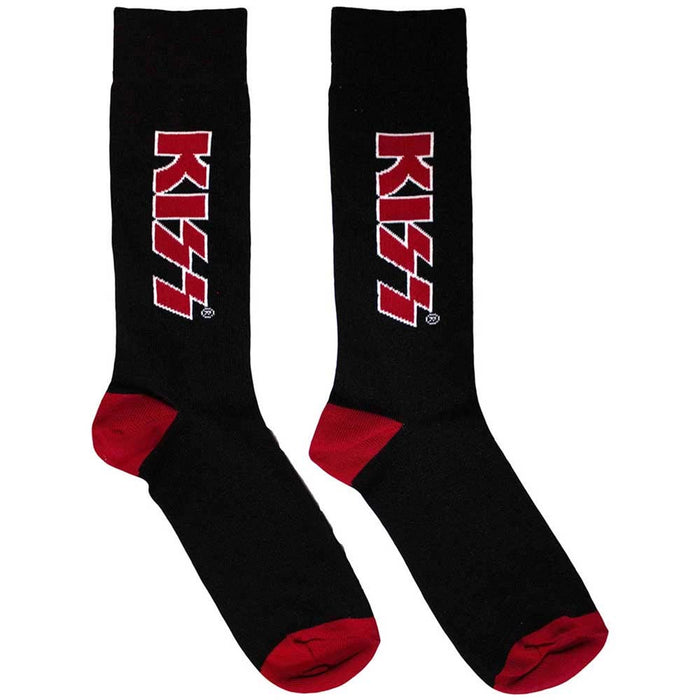 KISS Unisex Ankle Socks: Red Logo (Black) (UK Size 6 - 11)