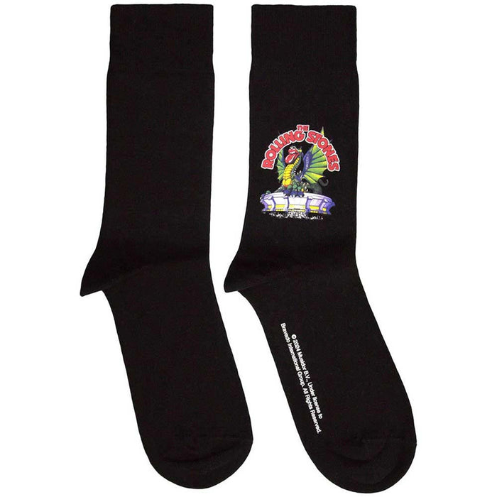 The Rolling Stones Unisex Terry Socks: Dragon (Black) (UK Size 7 - 11)