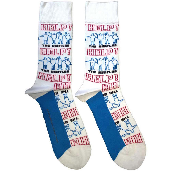The Beatles Unisex Ankle Socks: Help! Outlines Repeat (White) (UK Size 7 - 11)