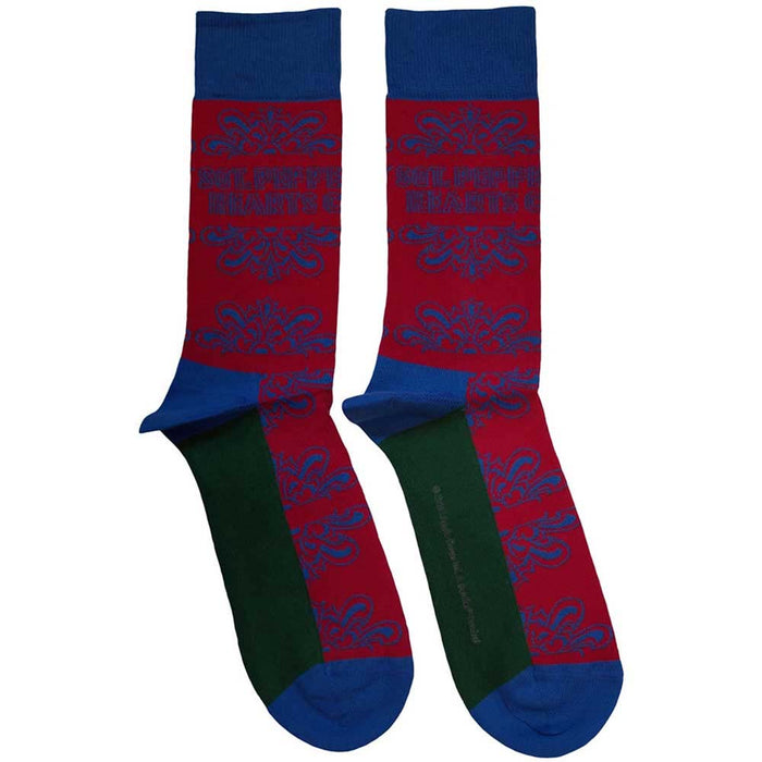 The Beatles Unisex Ankle Socks: Sgt Pepper Text Outlines (Red) (UK Size 7 - 11)