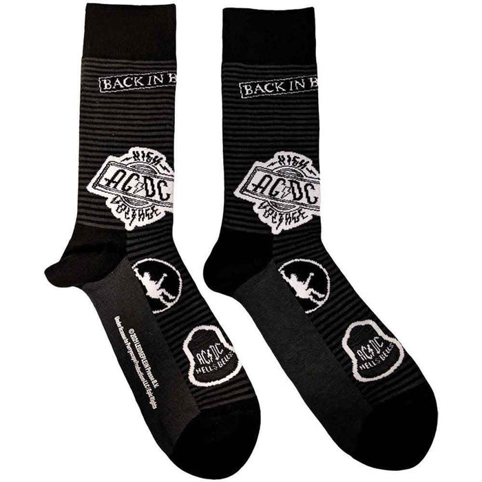 AC/DC Unisex Ankle Socks: Icons (Black) (UK Size 4 - 7)