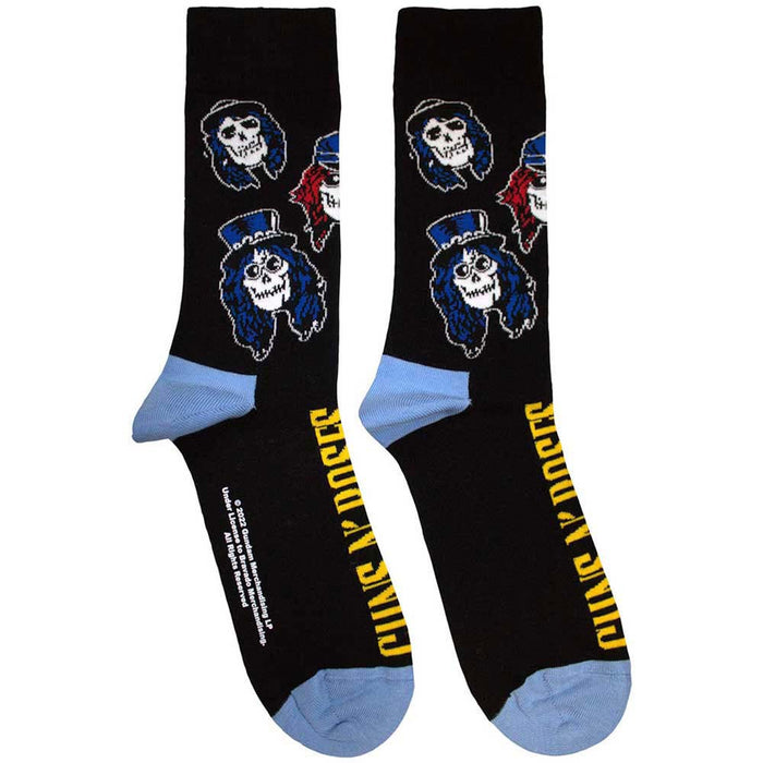 Guns N' Roses Unisex Ankle Socks: Skulls Band (Black) (UK Size 4 - 7)