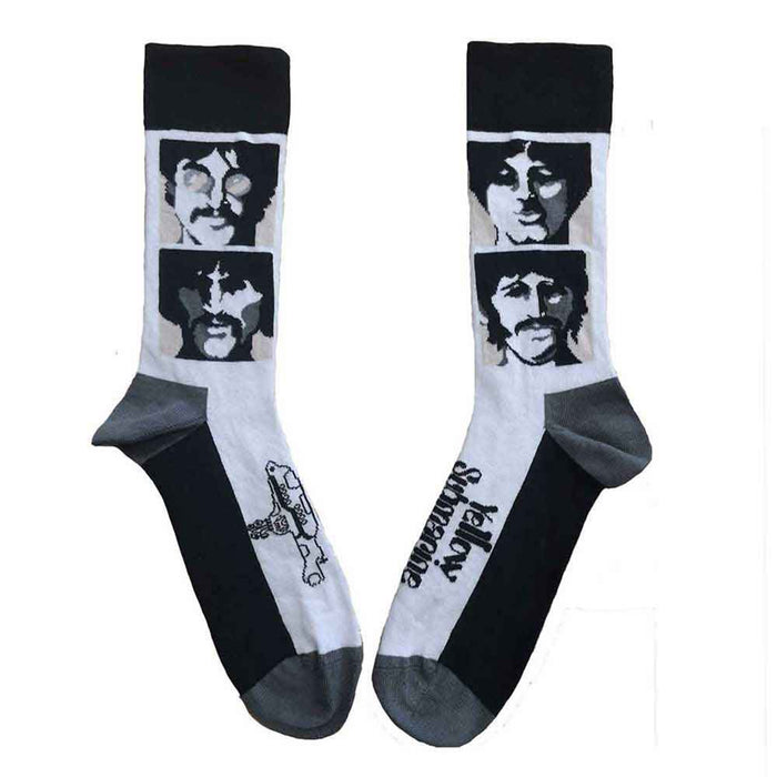 The Beatles Unisex Ankle Socks: Sea Of Science Faces Mono (White) (UK Size 4 - 7)