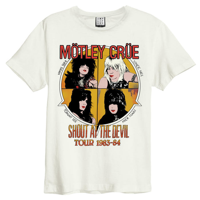 Motley Crue Shout At The Devil Amplified Vintage White Medium Unisex T-Shirt