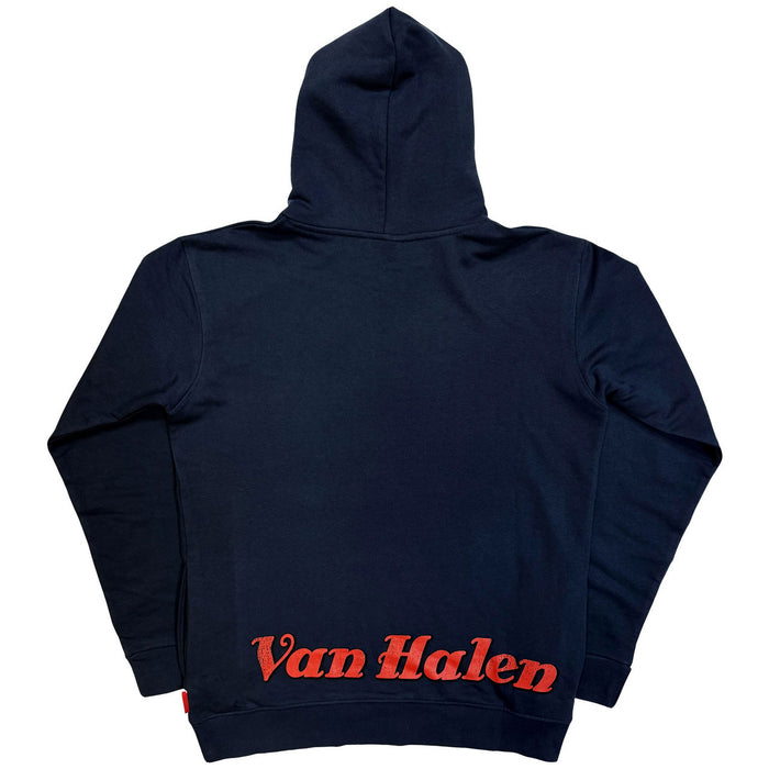 Van Halen Pinup Motorcycle Navy Blue Large Hoodie