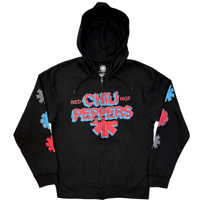 Red Hot Chili Peppers Shock Logo Black XL Zipped Hoodie