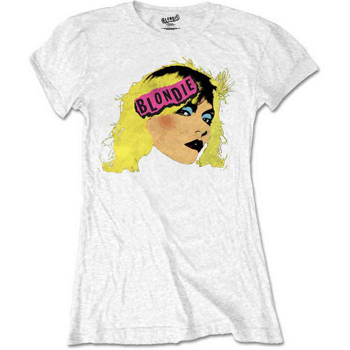 Blondie Punk Logo White Ladies Small T-Shirt
