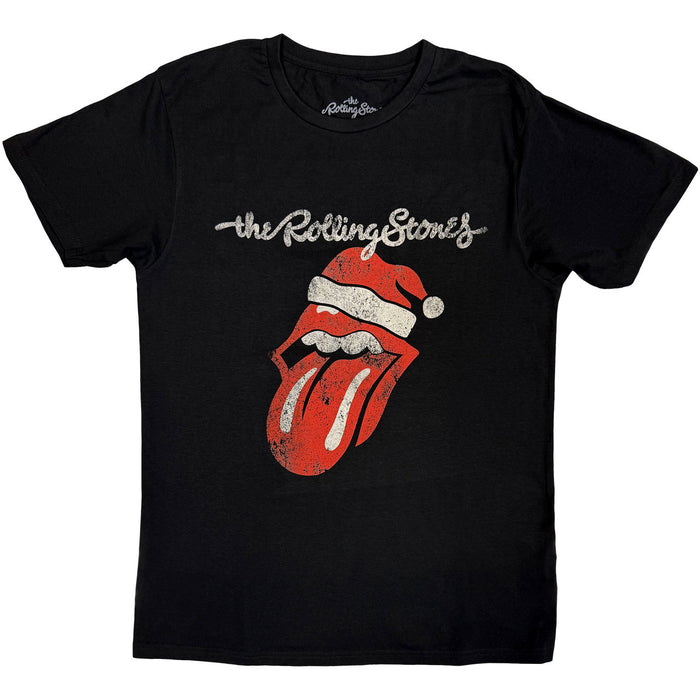 The Rolling Stones Santa Lick Black X-Large T-Shirt
