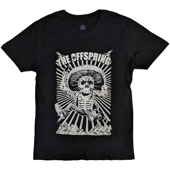 Offspring Jumping Skeleton Black Large Unisex T-Shirt