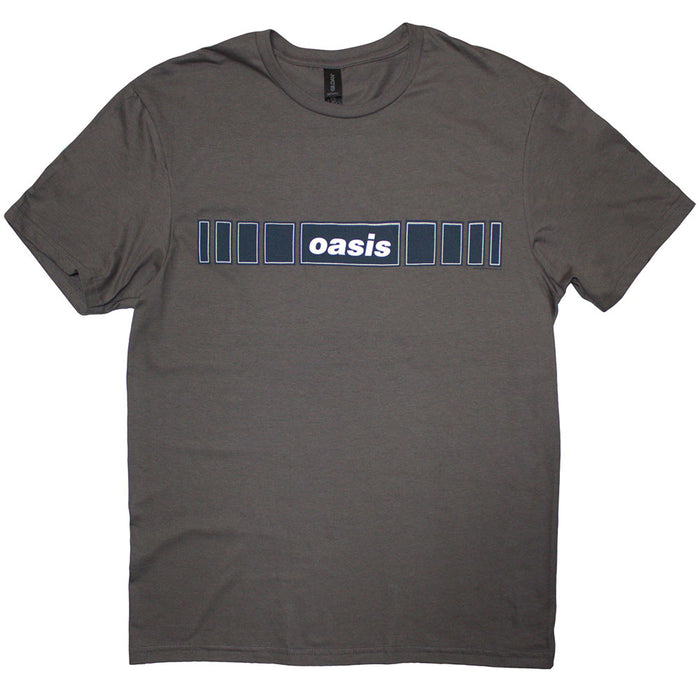 Oasis Horizontal Bars Logo Charcoal Grey Large T-Shirt