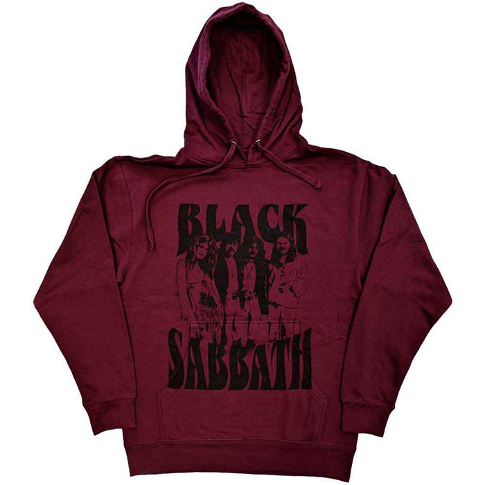 Black Sabbath Band and Logo Maroon Medium Hoodie