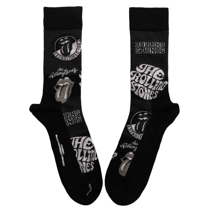 The Rolling Stones Unisex Ankle Socks: Mono Logos (Uk Size 7 - 11)