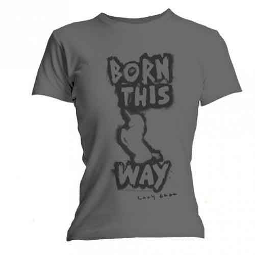 Lady Gaga Born This Way Ladies Grey Large T-Shirt