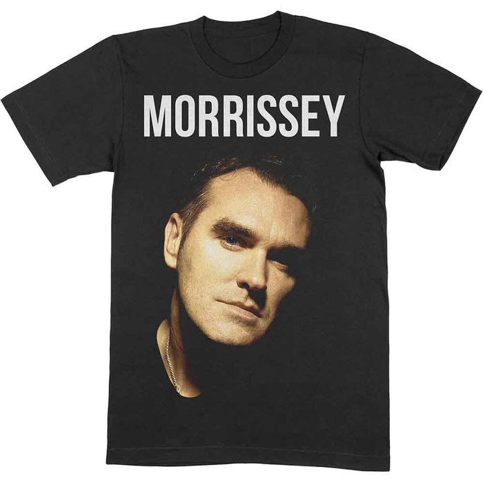 Morrissey Face Photo Black Large T-Shirt