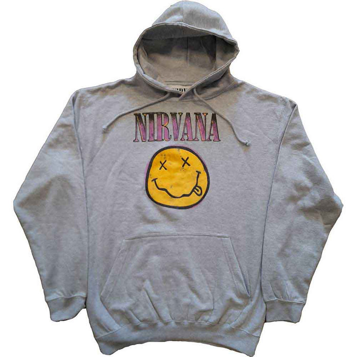 Nirvana Xerox Happy Face Grey Large Hoodie