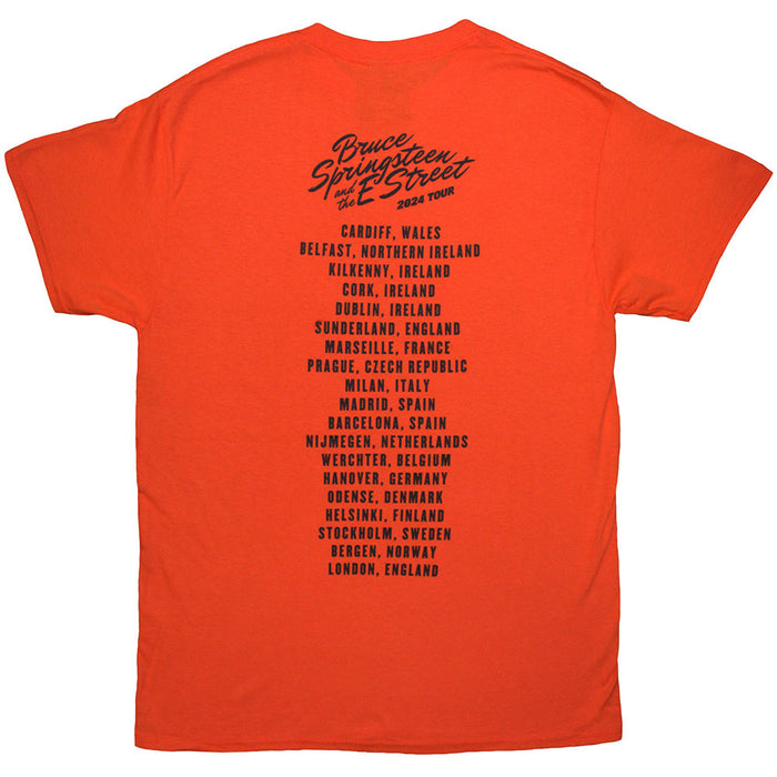Bruce Springsteen Tour '24 River Font Orange XX-Large T-Shirt