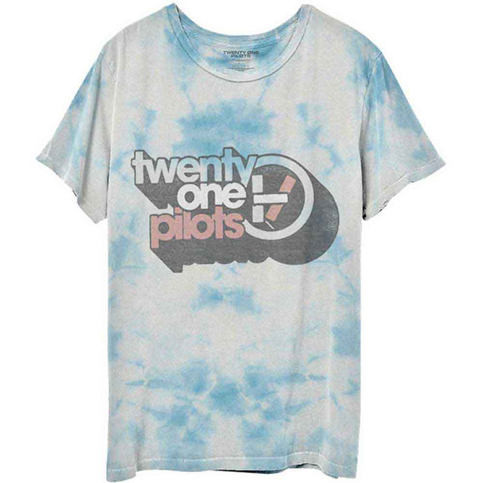 Twenty One Pilots Vintage Block Holiday White Dip-Dye Wash Large Unisex T-Shirt