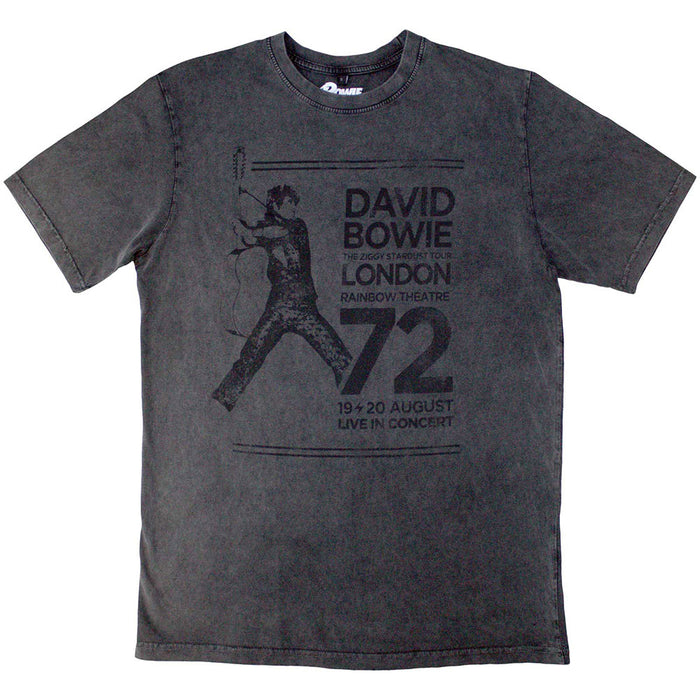 David Bowie Rainbow Theatre Stone Wash Grey Medium T-Shirt