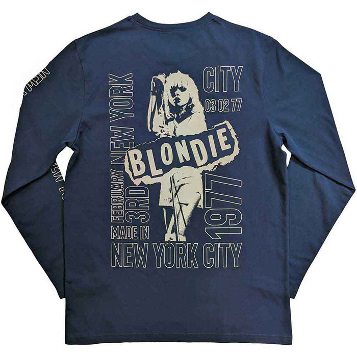 Blondie NYC '77 Denim Blue Long Sleeve Large T-Shirt