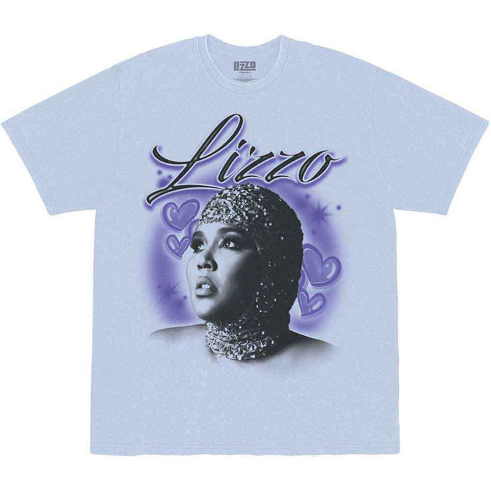 Lizzo Special Hearts Airbrush Light Blue Medium T-Shirt