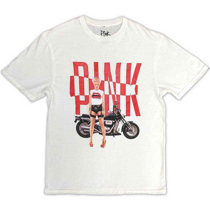 P!nk Motorbike White Small Unisex T-Shirt