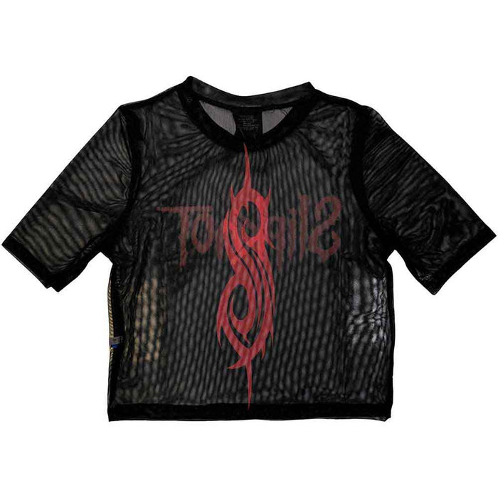 Slipknot Black Large Mesh Crop Top