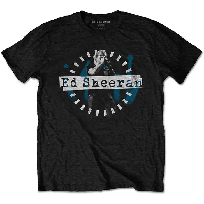 Ed Sheeran Dashed Stage Photo Black Large T-Shirt