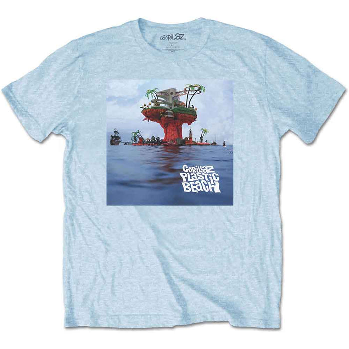 Gorillaz Plastic Beach Light Blue Large T-Shirt