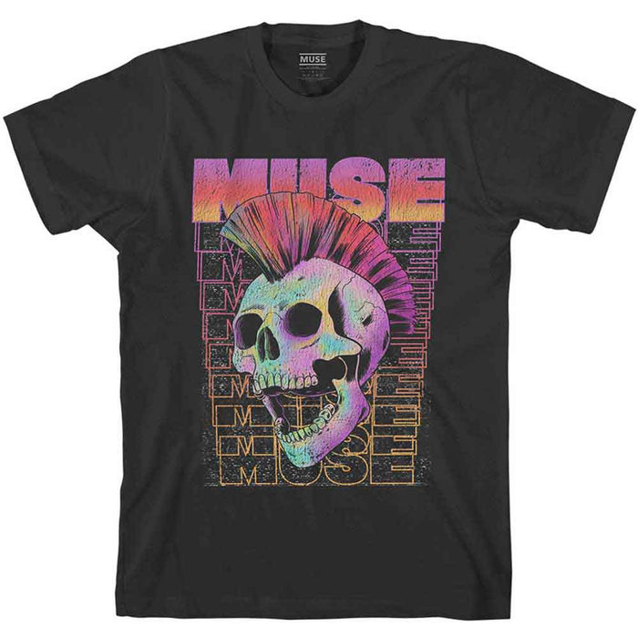 Muse Mohawk Skull Black Large T-Shirt