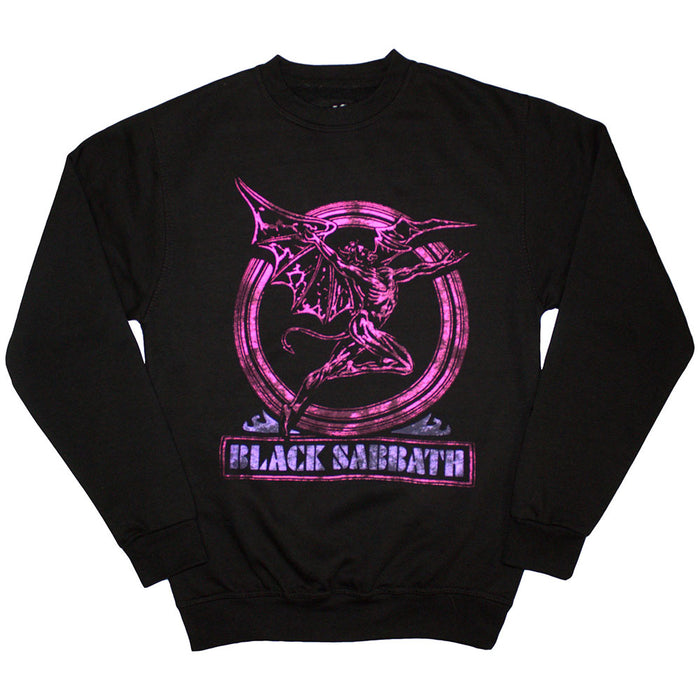 Black Sabbath Neon Pink Henry Oversized Medium Sweatshirt