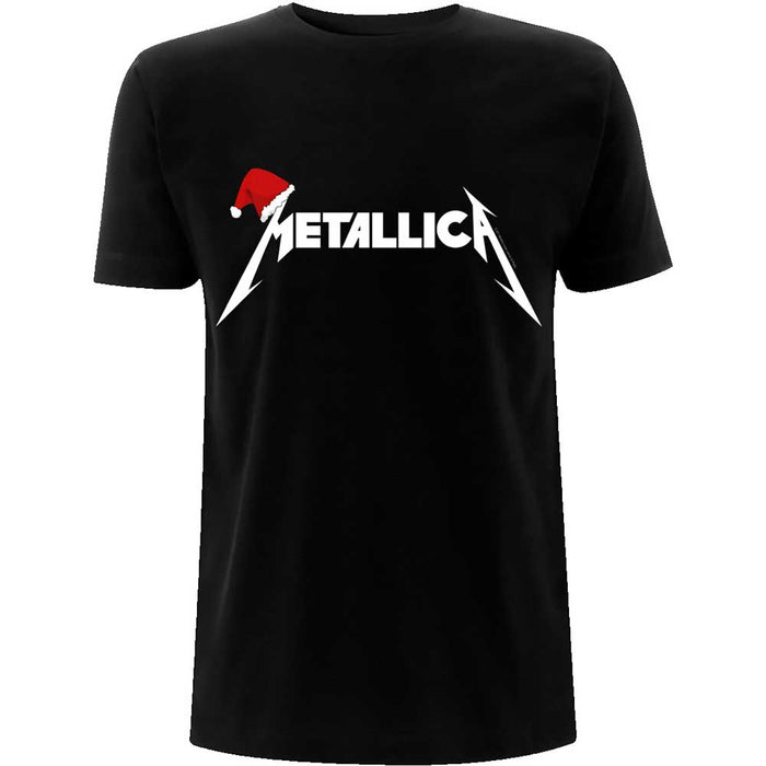 Metallica Santa Hat Logo Black X-Large T-Shirt