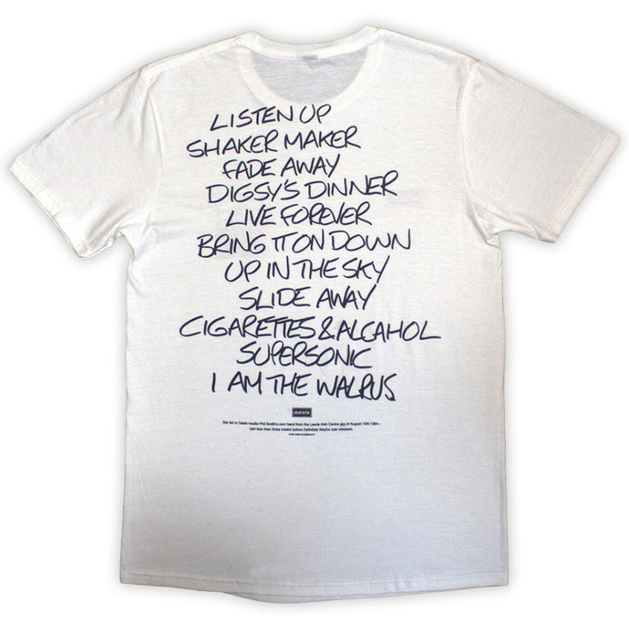 Oasis Definitely Maybe AAA Setlist White XX-Large T-Shirt