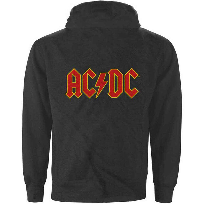 AC/DC Logo Charcoal Grey X-Large Zipped Hoodie
