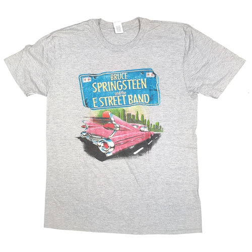 Bruce Springsteen Pink Cadillac Heather Grey Large T-Shirt