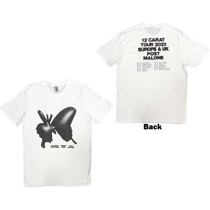 Post Malone Inflatable Butterfly 2023 Tour White Small T-Shirt