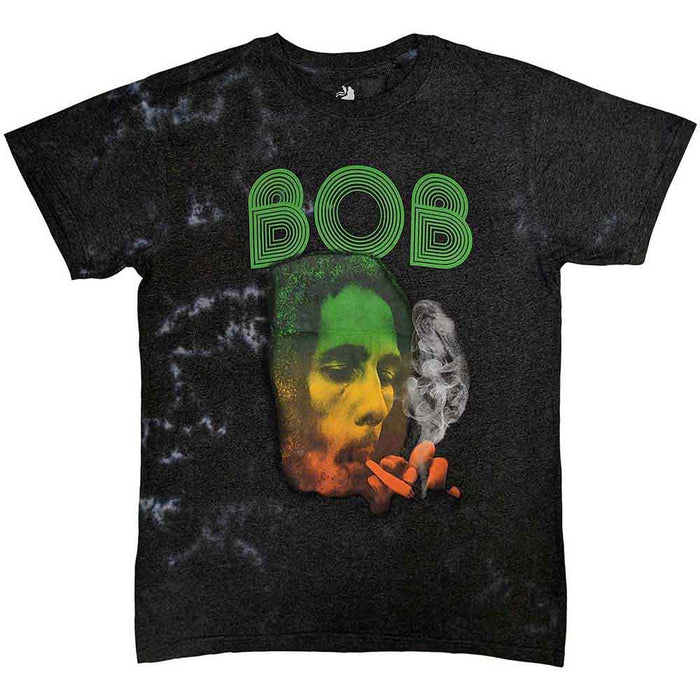 Bob Marley Smoke Gradient Dip-Dye On Grey X-Large T-Shirt