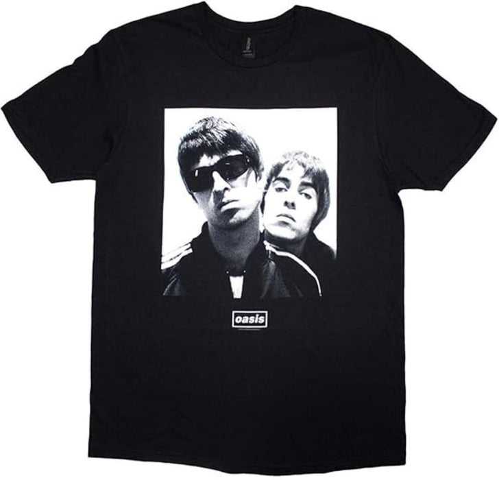 Oasis Noel & Liam Square Photo Black Large T-Shirt