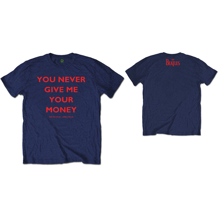 The Beatles You Never Give Me Your Money Navy Blue X-Large T-Shirt