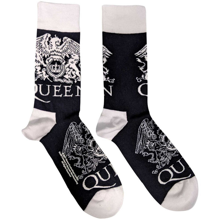 Queen Unisex Ankle Socks: White Crests (Uk Size 7 - 11)