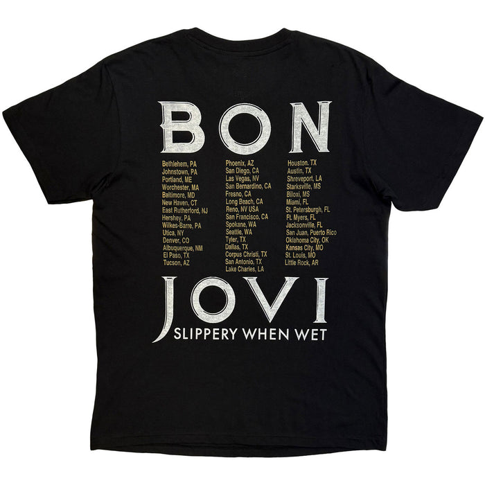 Bon Jovi Tour 87 Road Sign Black Medium T-Shirt